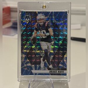 🏈 2025 Drake Maye Mosaic Blue Silver Reactive Prizm Rookie RC Patriots 🔥